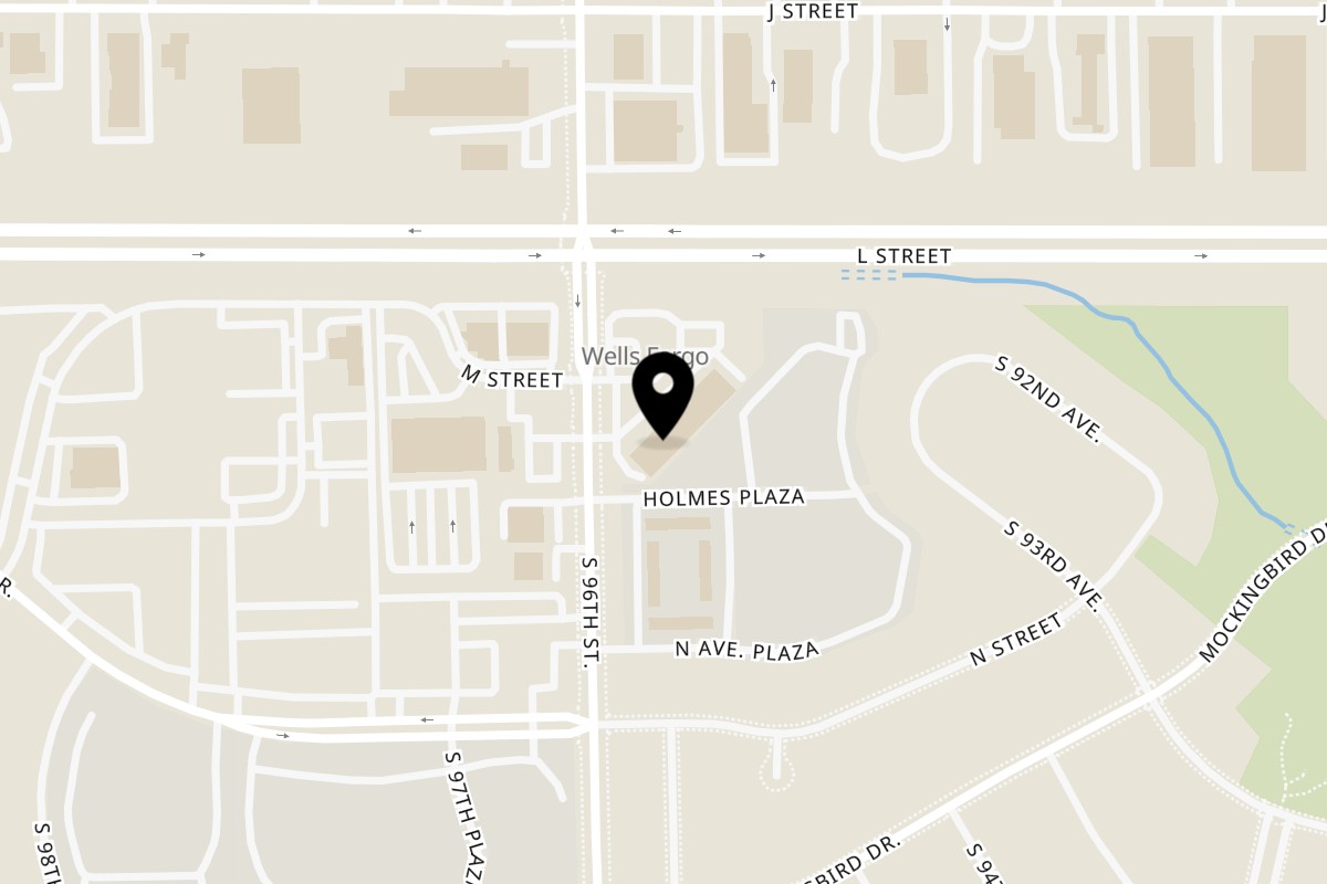 Map showing the location of Omaha Mercy Thai South Street on 4741 S 96th St in Omaha